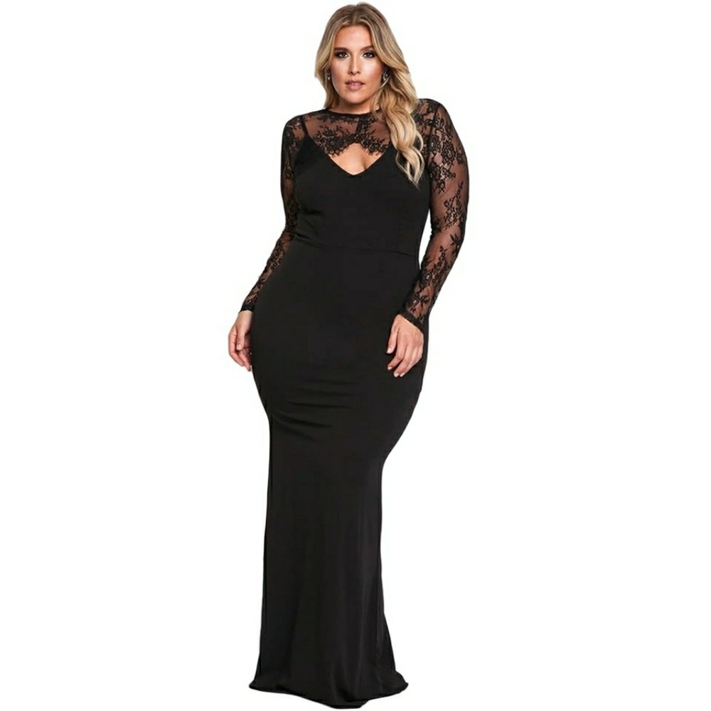 Plus Size Black Mermaid Dress